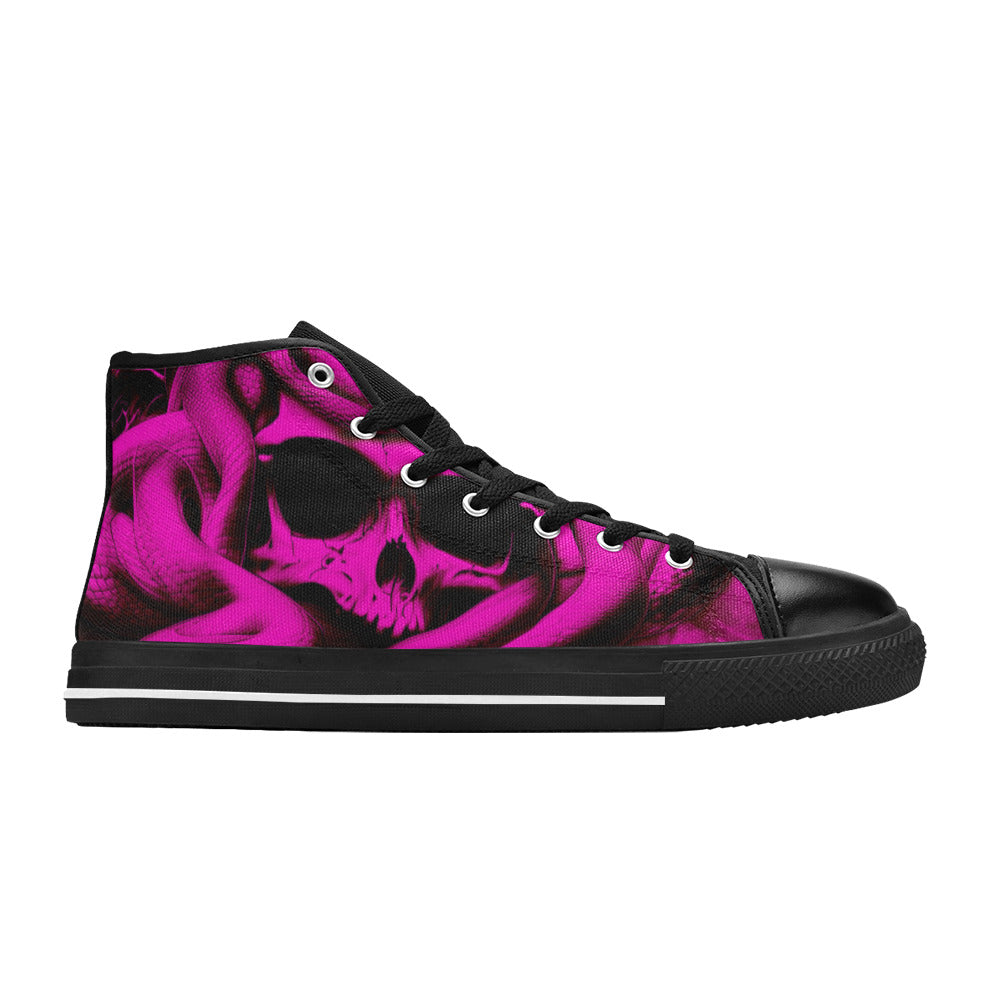 MEN'S Cc Snake Skull Art High Top Canvas Y2K Custom Shoes