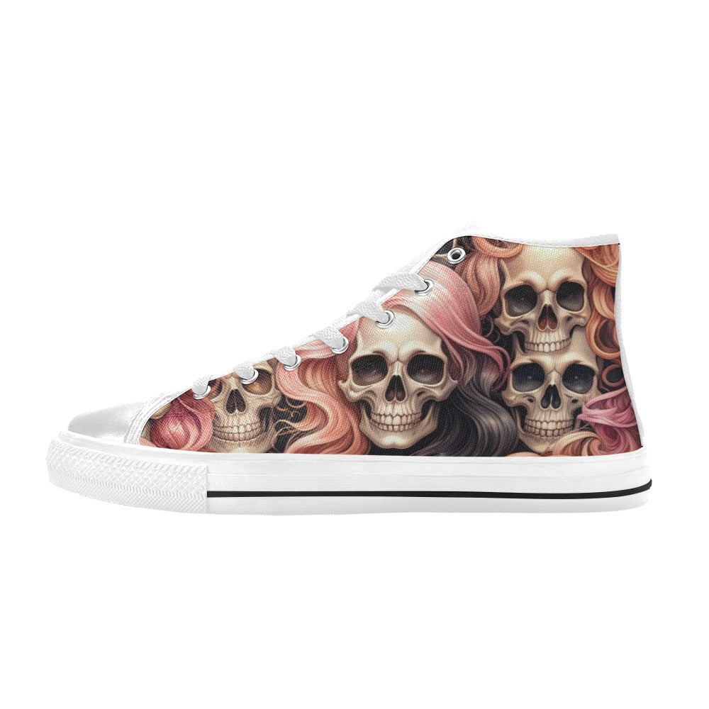 WOMEN'S Dark Feminine Flowing Hair High Top Canvas Y2K Sneakers