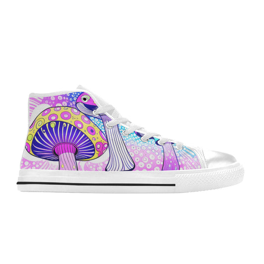 MEN'S Magic Mushrooms Art 2 High Top Canvas Grunge Shoes