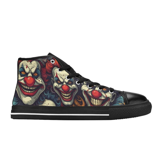 KIDS' Evil Clowns Heads Faces High Top Canvas Dark Academia Shoes