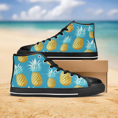 Cherry Blossom Purple Teal Unique MEN Bold Art - Freaky Shoes | Custom Art Sneakers