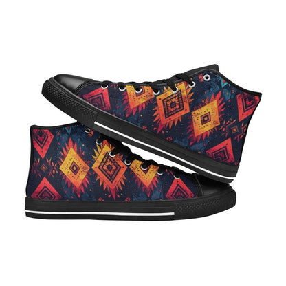 Wild Tribal Ripple 2 Kids' High Top Canvas Shoes