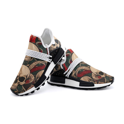 Skulls and Snakes Tattoo Style Art Unisex Lightweight Sneaker S-1