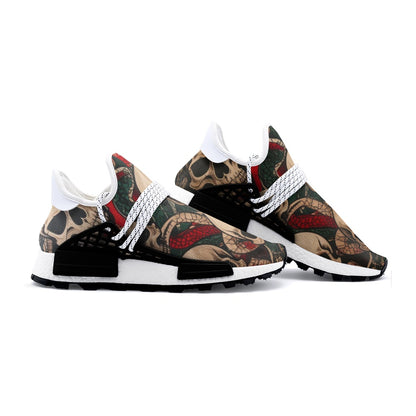 Skulls and Snakes Tattoo Style Art Unisex Lightweight Sneaker S-1