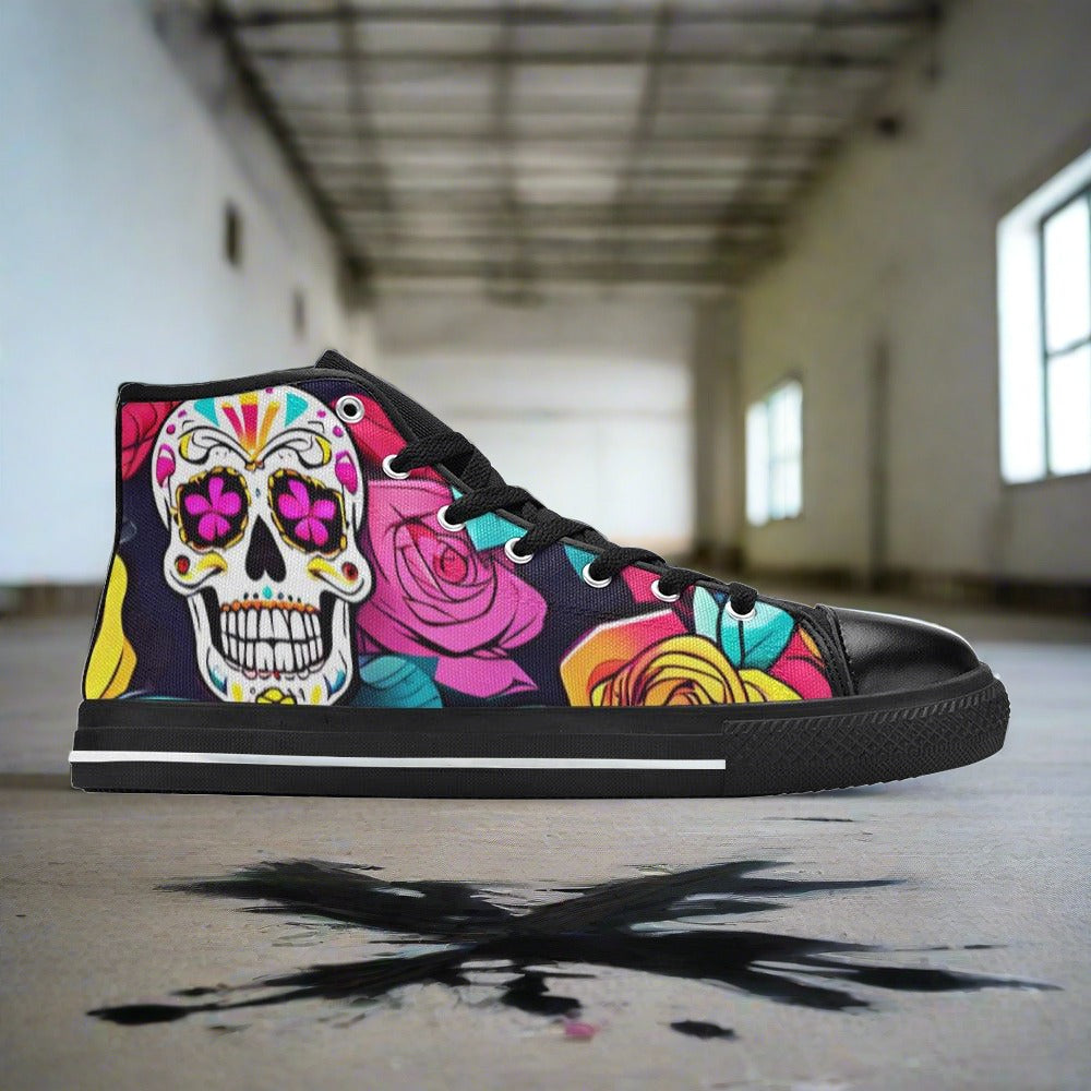 Wolf Purple Teal Vivid Bold Art - Freaky Shoes