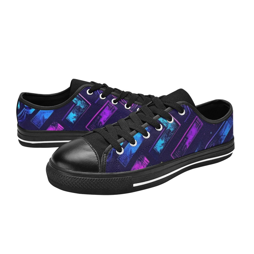 MEN'S Electric Houndstooth Dream 1 Low Top Canvas Vibrant Chaos Shoes