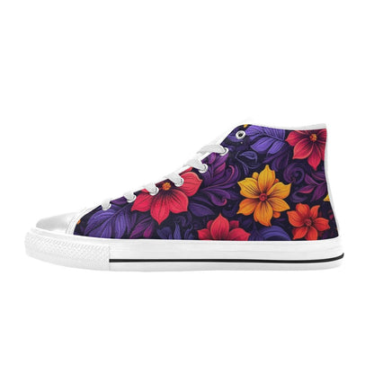 MEN'S Exotic Floral Weave High Top Canvas Dark Academia Custom Sneakers