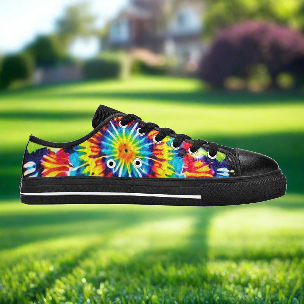 Butterfly Rainbow Navy Indigo Custom WOMEN Bold Art - Freaky Shoes | Custom Art Sneakers