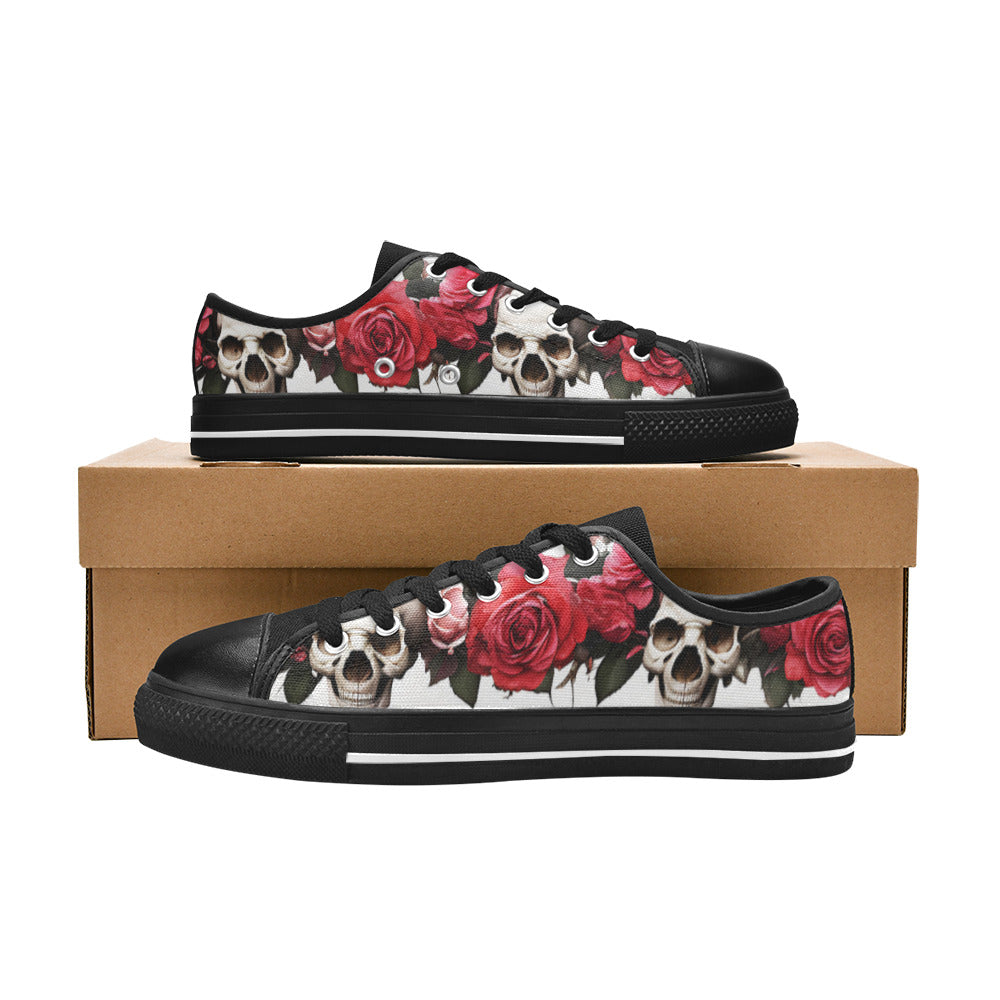 MEN'S Skulls Roses Deluxe 13 Canvas Grunge Sneakers