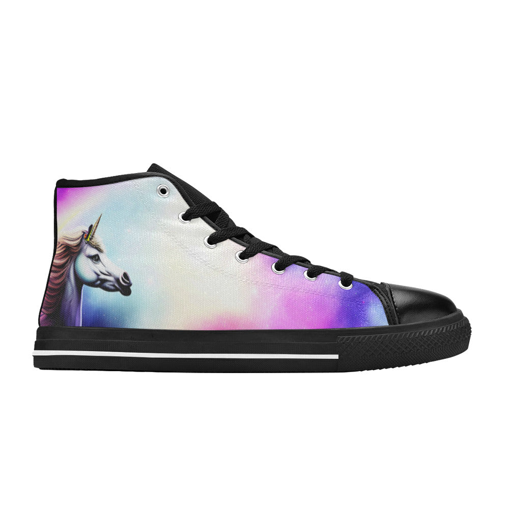 WOMEN'S Unicorn Galaxy Art High Top Canvas Vivid Shoes