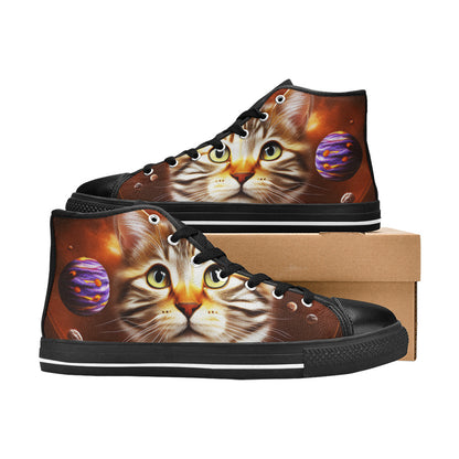 WOMEN'S Cc Space Cat High Top Canvas Dark Academia Sneakers