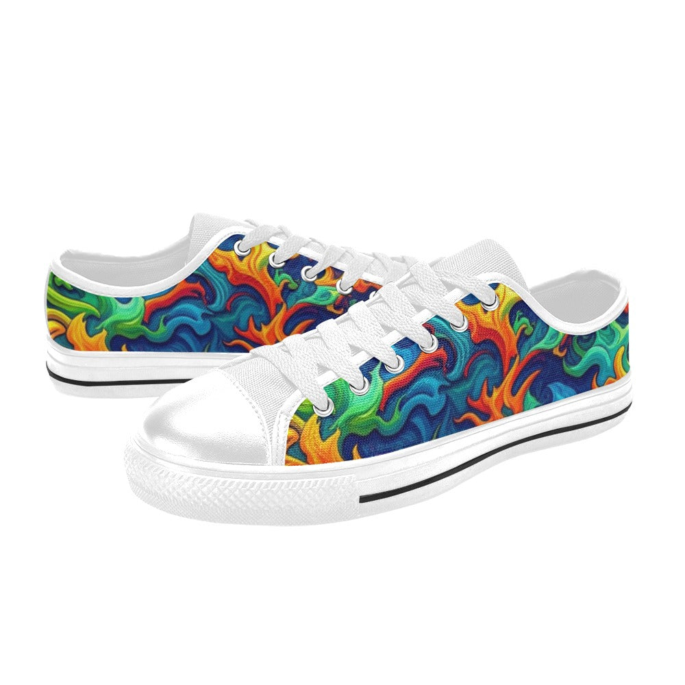 MEN'S Psychedelic Camo Rhythm Canvas Wallpaper Art Sneakers