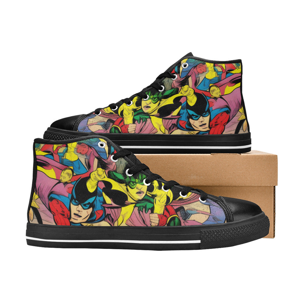MEN'S Retro Comic Art Men’S High Top Canvas Grunge Custom Shoes