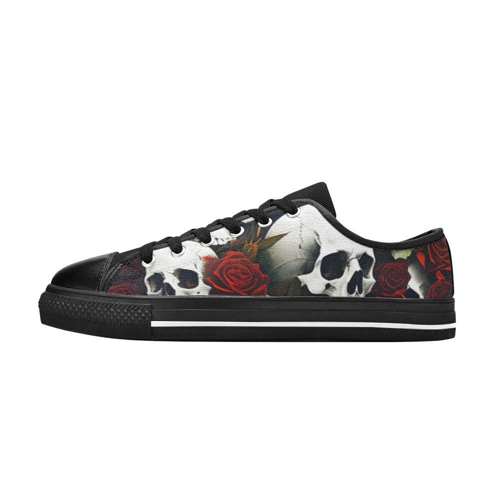 MEN'S Rose Skulls Dark 6 Canvas Y2K Shoes
