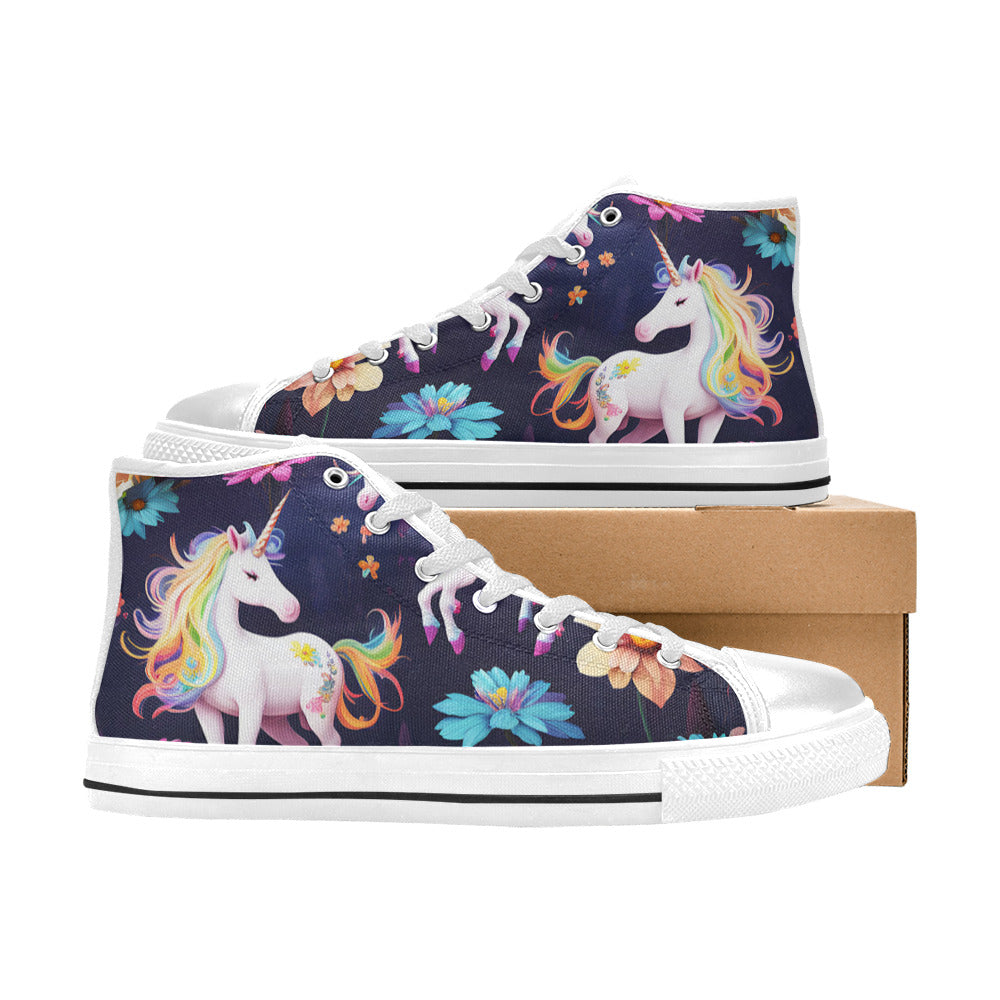 MEN'S Unicorns Please 2 Men’S High Top Canvas Vibrant Chaos Custom Sneakers