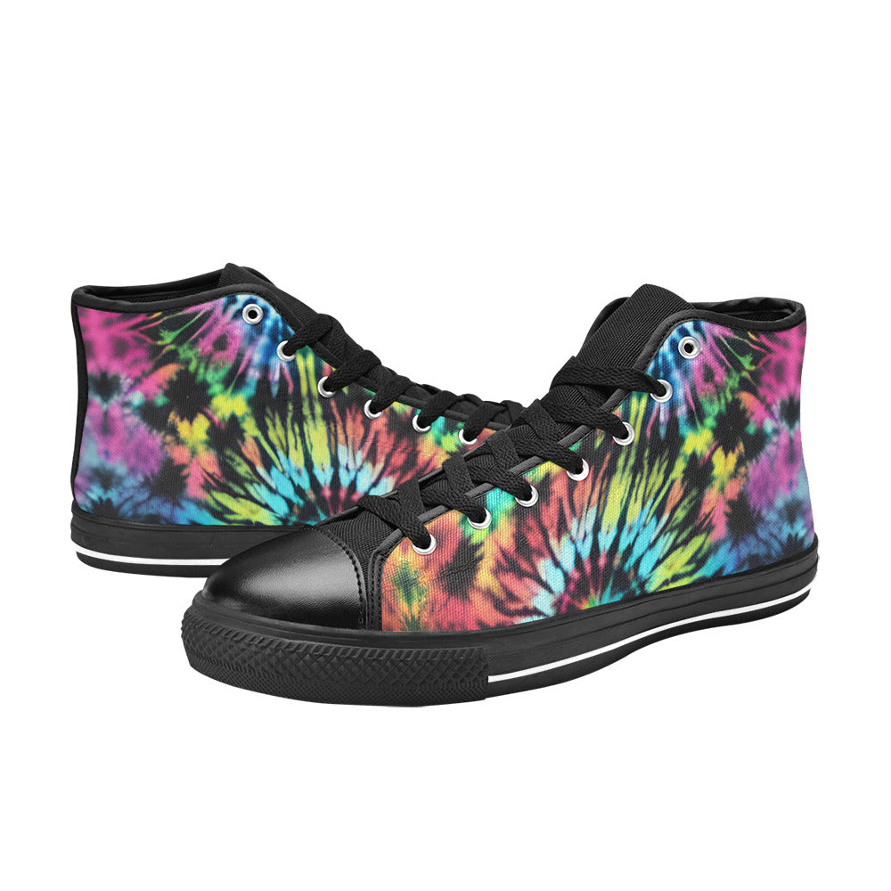 WOMEN'S Cc Tie Dye Art High Top Canvas Dark Academia Shoes