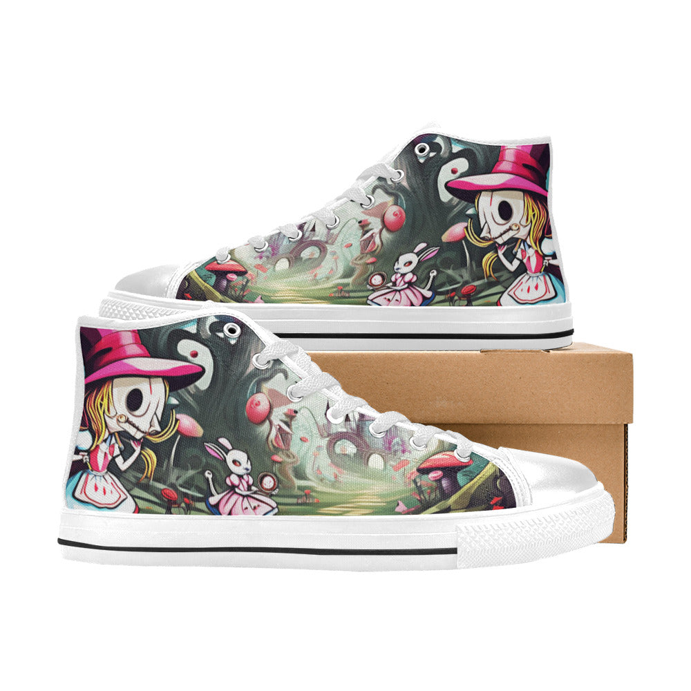 MEN'S Evil Wonderland World Men’S High Top Canvas Neon Fantasy Sneakers