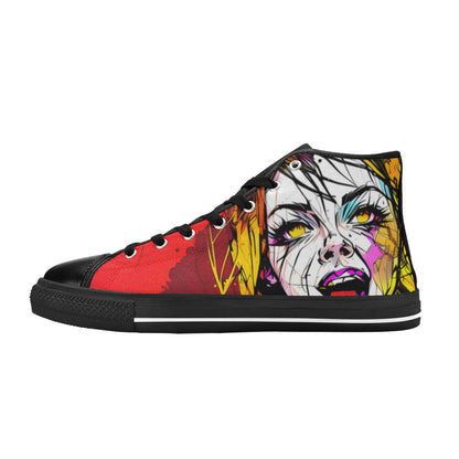 WOMEN'S Scream 2 High Top Canvas Neon Fantasy Shoes