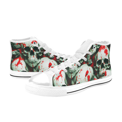 MEN'S Splatter Skulls 4 Men’S High Top Canvas Aesthetic Custom Sneakers