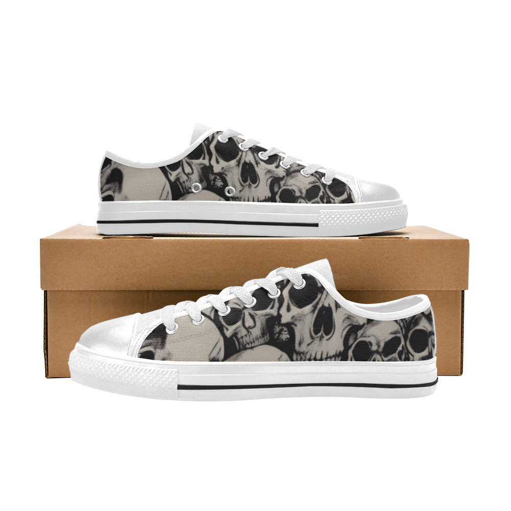 WOMEN'S Cc Retro Skulls Art Canvas Vibrant Chaos Shoes