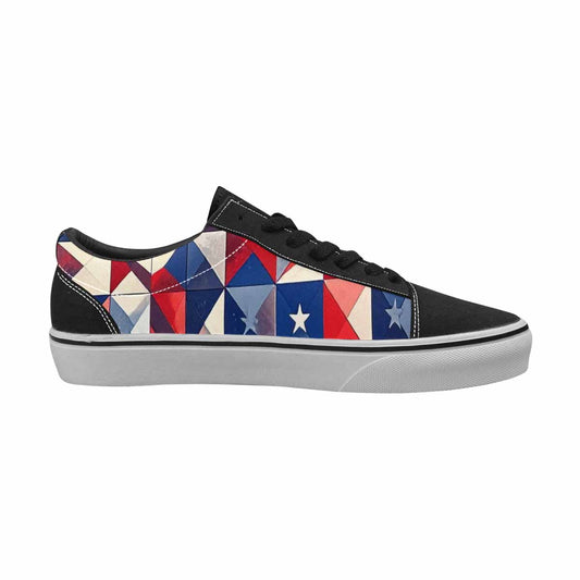 WOMEN'S American Flag Stars Canvas Lace-Up Vivid Custom Sneakers