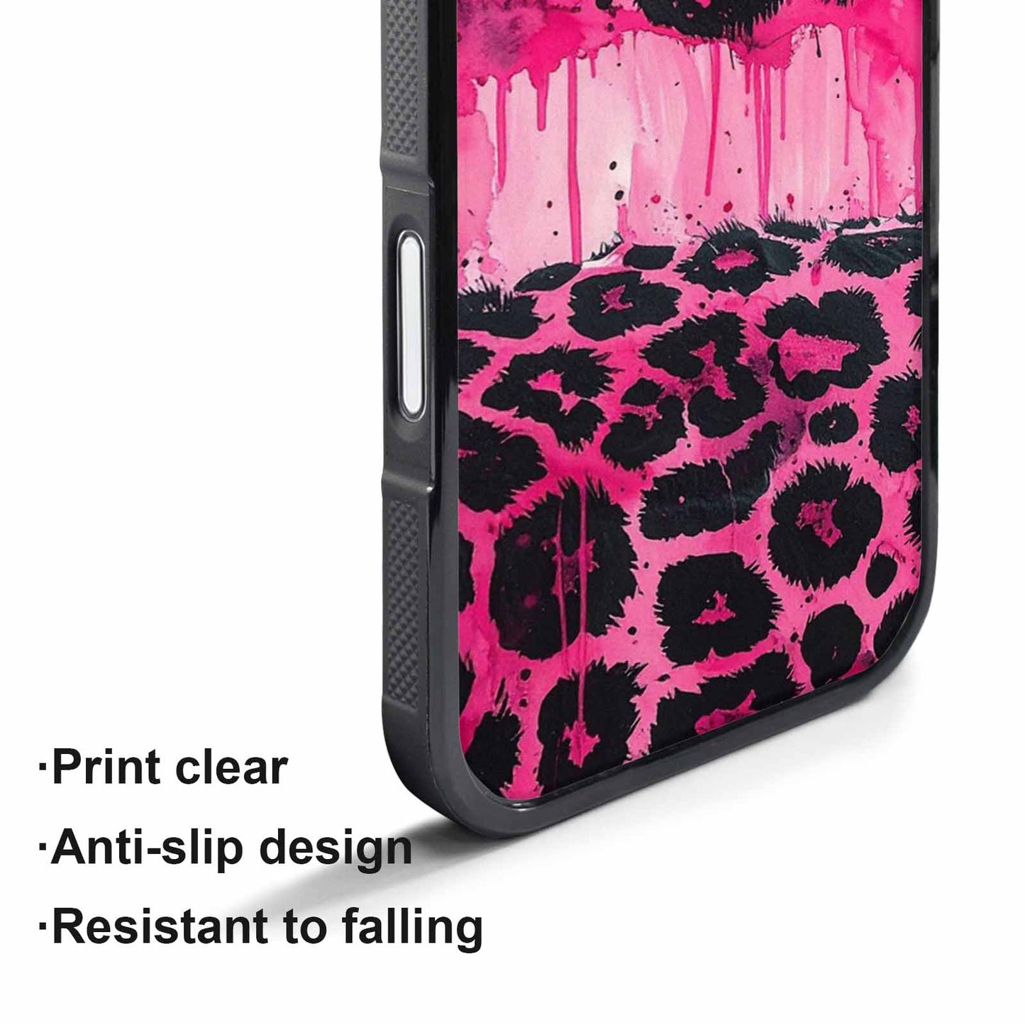 iPhone 17 Pro Case — Black Pink Ink Animal Print Animal, Custom Phone Case
