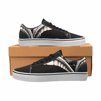 WOMEN'S Googly Cartoon Mouths Canvas Lace-Up Vibrant Chaos Custom Sneakers