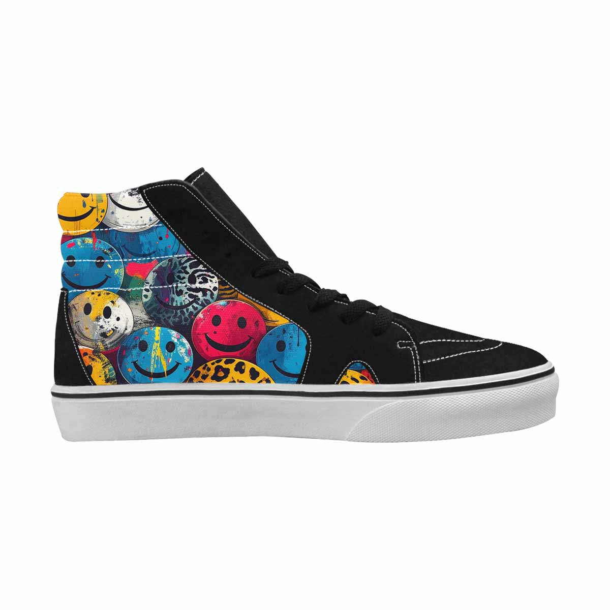 MEN'S Smiley Faces High Top Canvas Y2K Custom Shoes