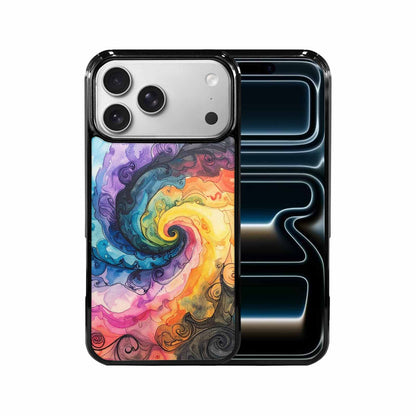 iPhone 17 Pro Max Case — Black &amp; Blue Ink Tie Dye, Custom Phone Case