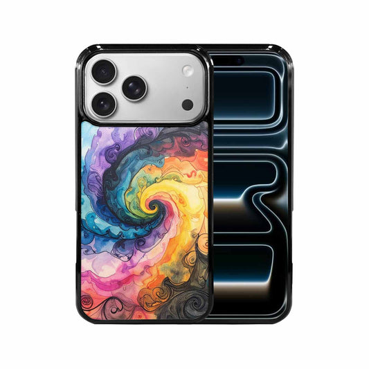 iPhone 17 Pro Max Case — Black &amp; Blue Ink Tie Dye, Custom Phone Case