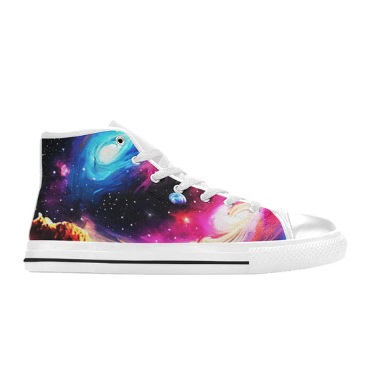 MEN'S Acrylic Galaxy Art Men’S High Top Canvas Cottagecore Sneakers