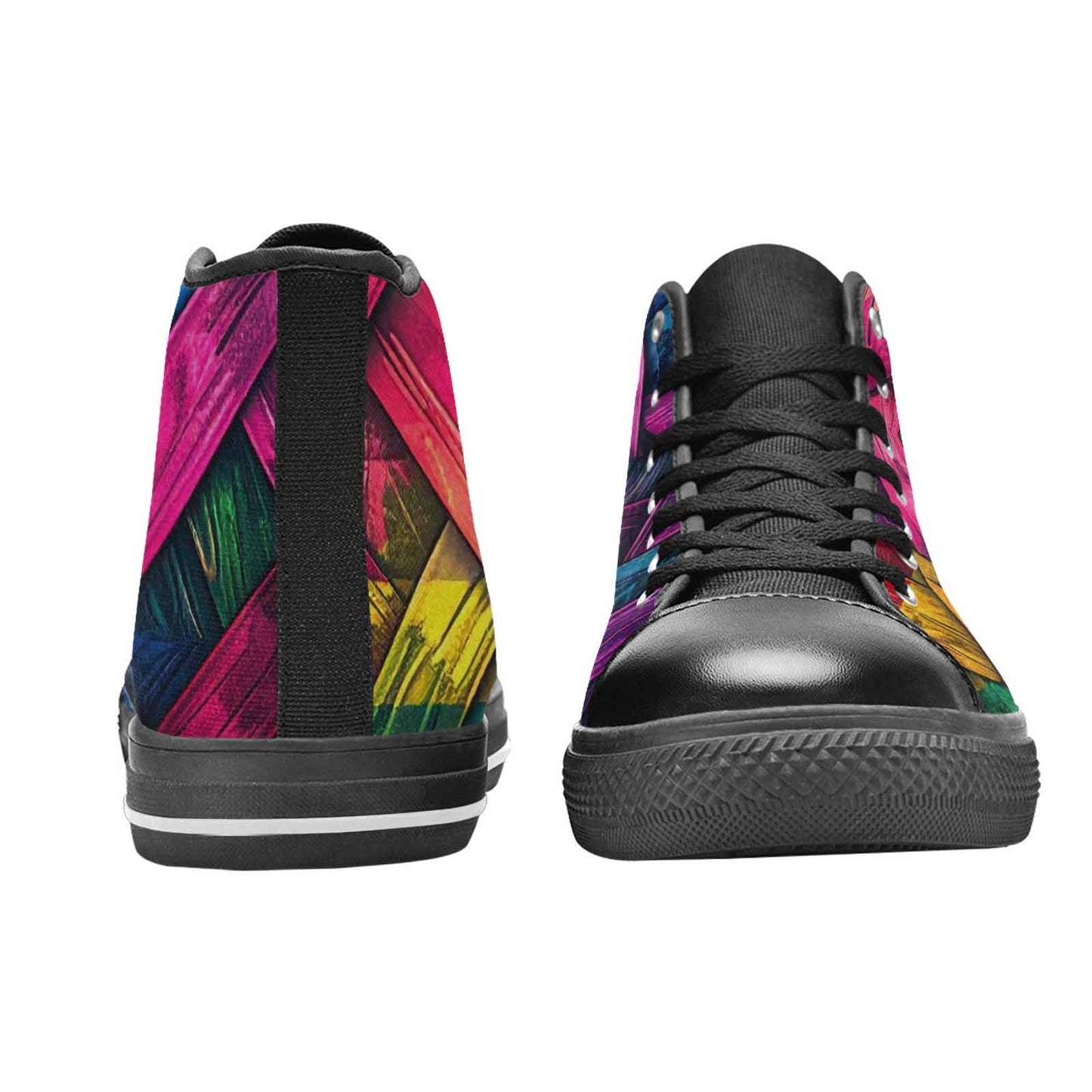 MEN'S Polysexual Flag Color High Top Canvas Surreal Custom Sneakers