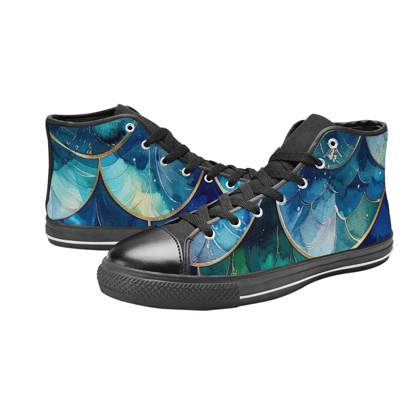 WOMEN'S Mermaid Scale High Top Canvas Aesthetic Sneakers