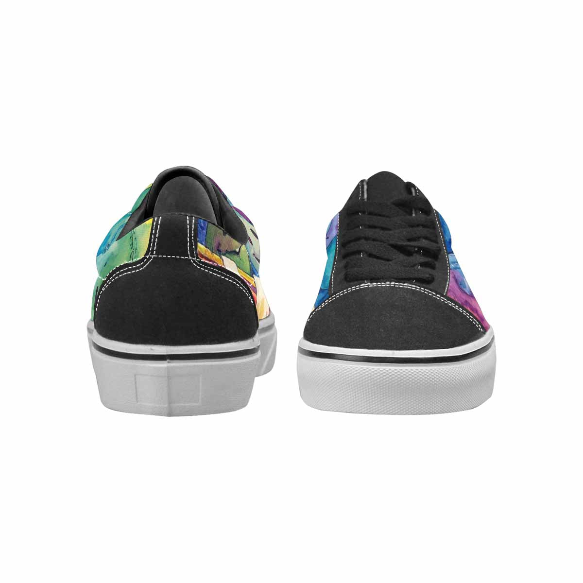 WOMEN'S Smiley Facessmiley Faces  Lace-Up Canvas Melting Art Sneakers