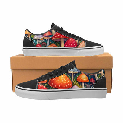 WOMEN'S Mushrooms (general) Mushrooms Pa Lace-Up Canvas Kaleidoscope Custom Sneakers