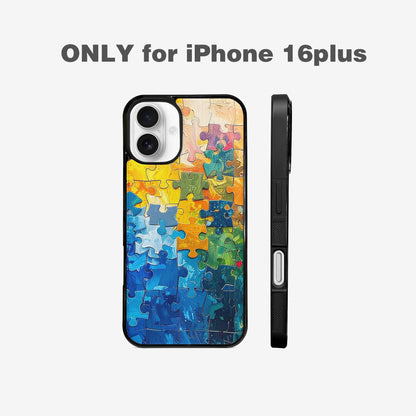 iPhone 16 Plus Case — Autism Puzzle Pieces Puzzle Piece Pattern, Custom Print Case Cover