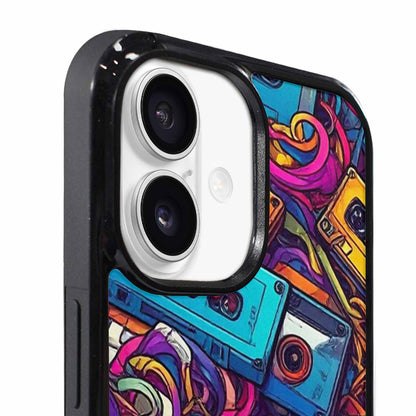 iPhone 17 Case — Retro Cassette Tape Pattern Retro Vintage, Custom Art Phone Cover