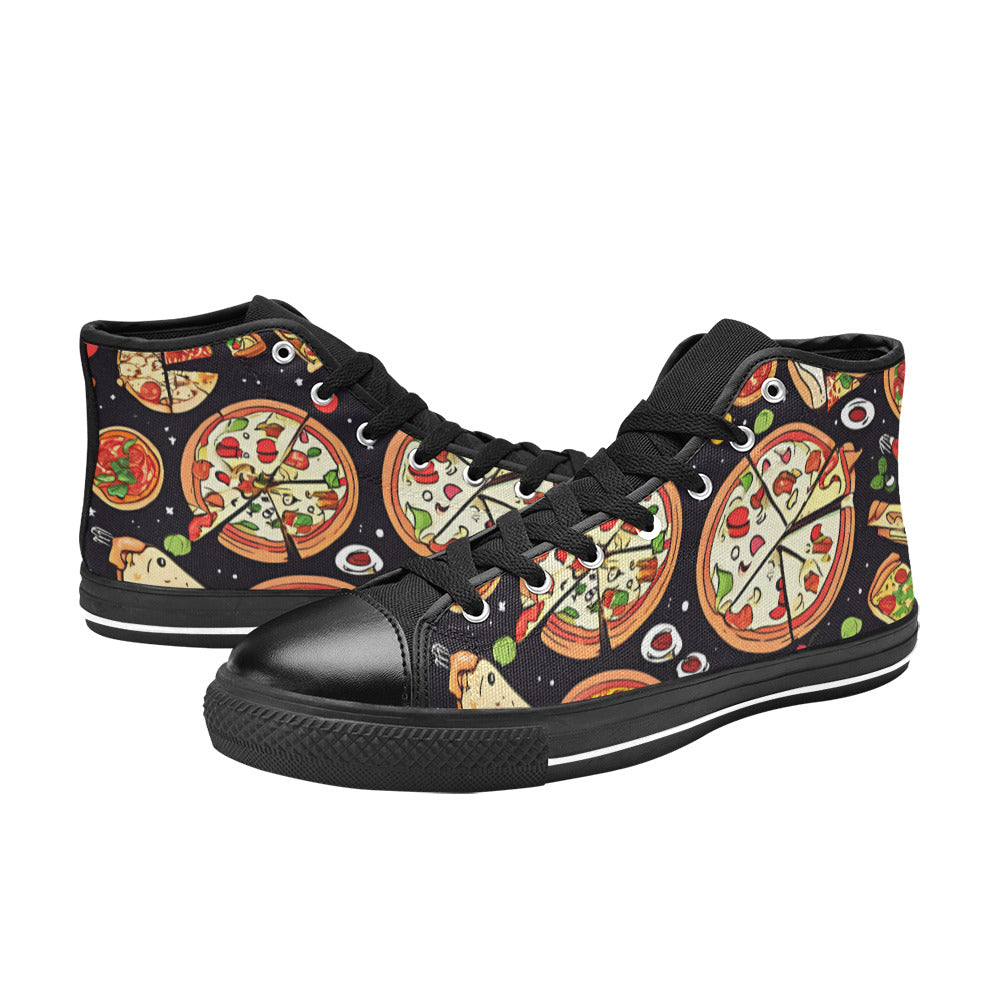 MEN'S Planet Chill Pizza Men’S High Top Canvas Wallpaper Art Shoes
