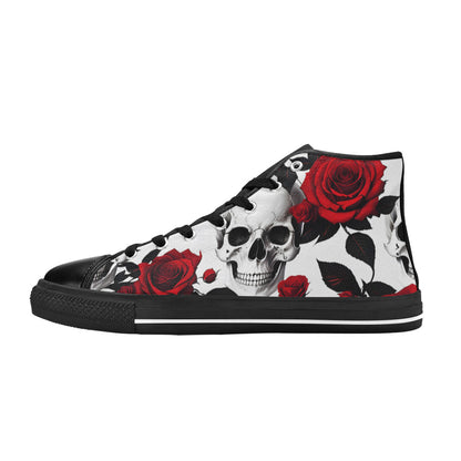 MEN'S Skulls Roses Deluxe 3 High Top Canvas Y2K Custom Shoes
