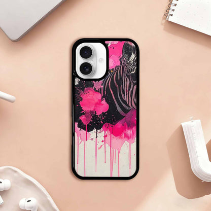 iPhone 17 Case — Black &amp; Pink Ink Animal Print, Custom Art Phone Cover