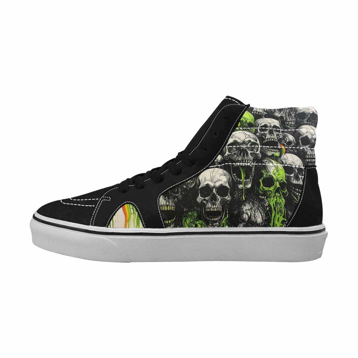 MEN'S Rainbow From Skull S High Top Canvas Dark Academia Custom Sneakers