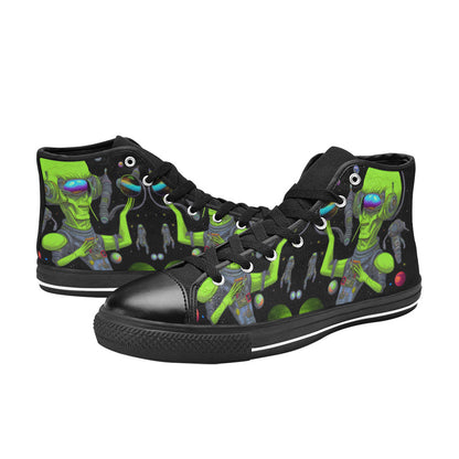 WOMEN'S Cc Hipster Alien Space High Top Canvas Surreal Shoes