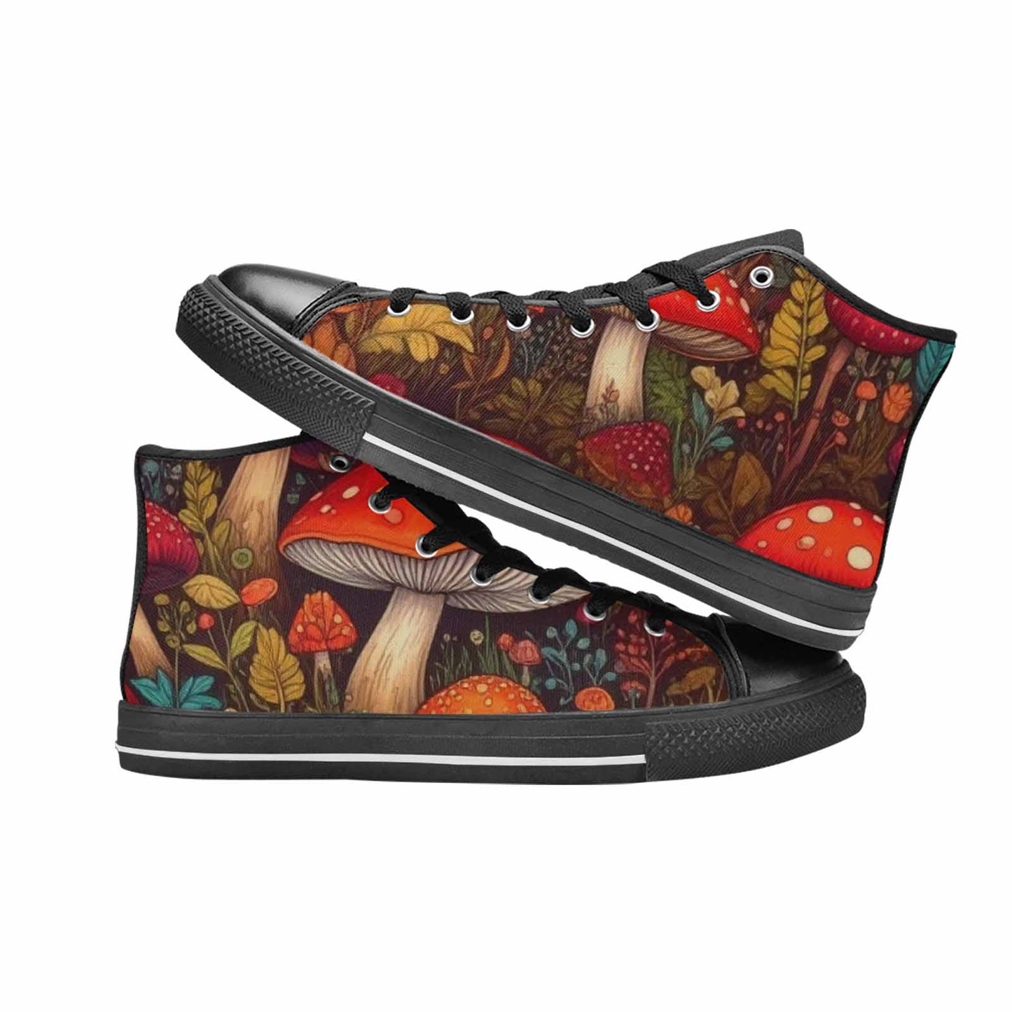 MEN'S Mushroom High Top Canvas Grunge Custom Sneakers
