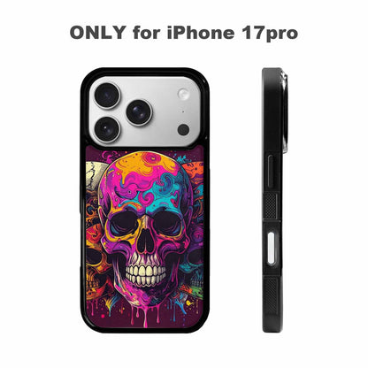 iPhone 17 Pro Case — Skull Collage Overlapping Art Skulls Gothic, Custom Print Case Cover