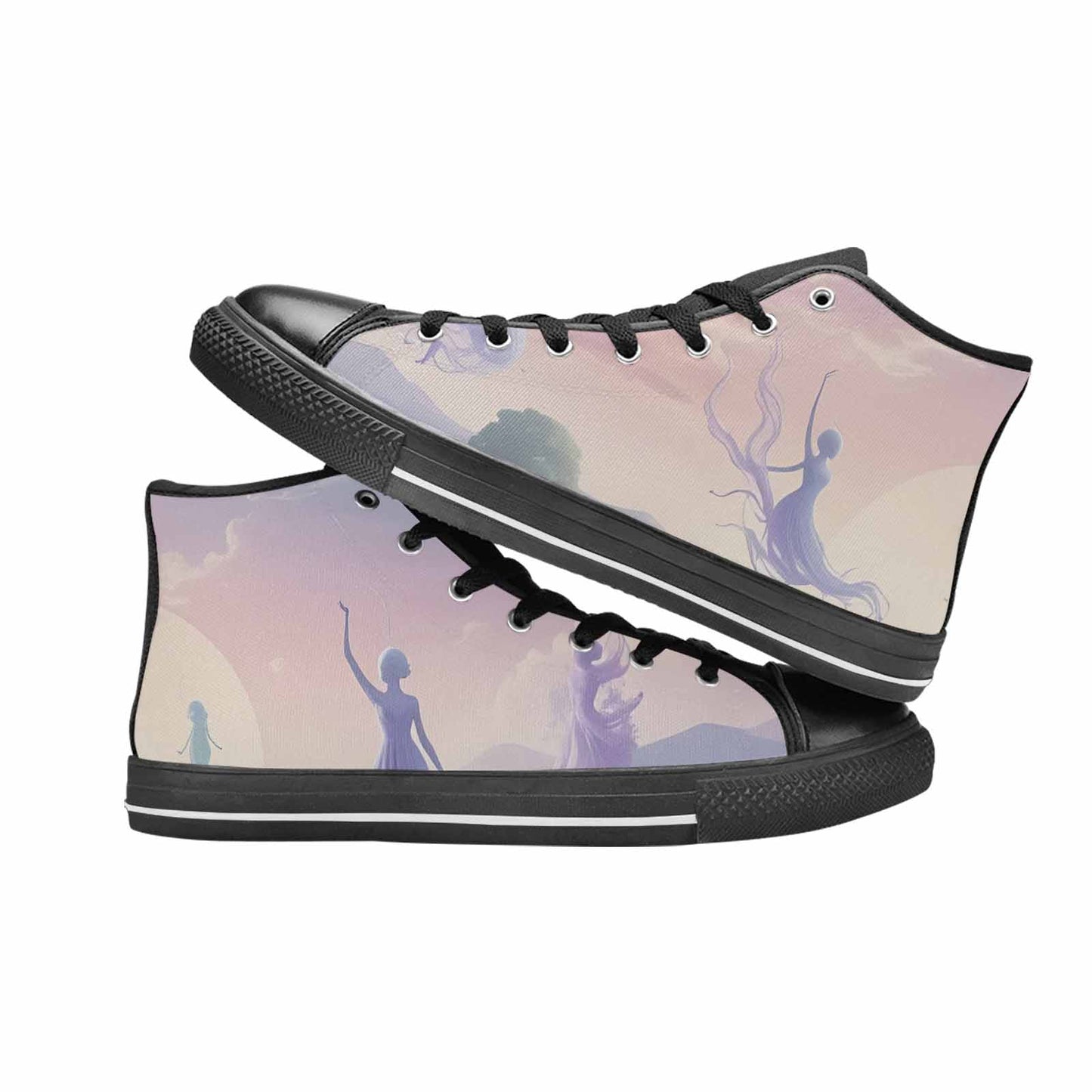 MEN'S Surrealist Dreamscape High Top Canvas Dark Academia Shoes