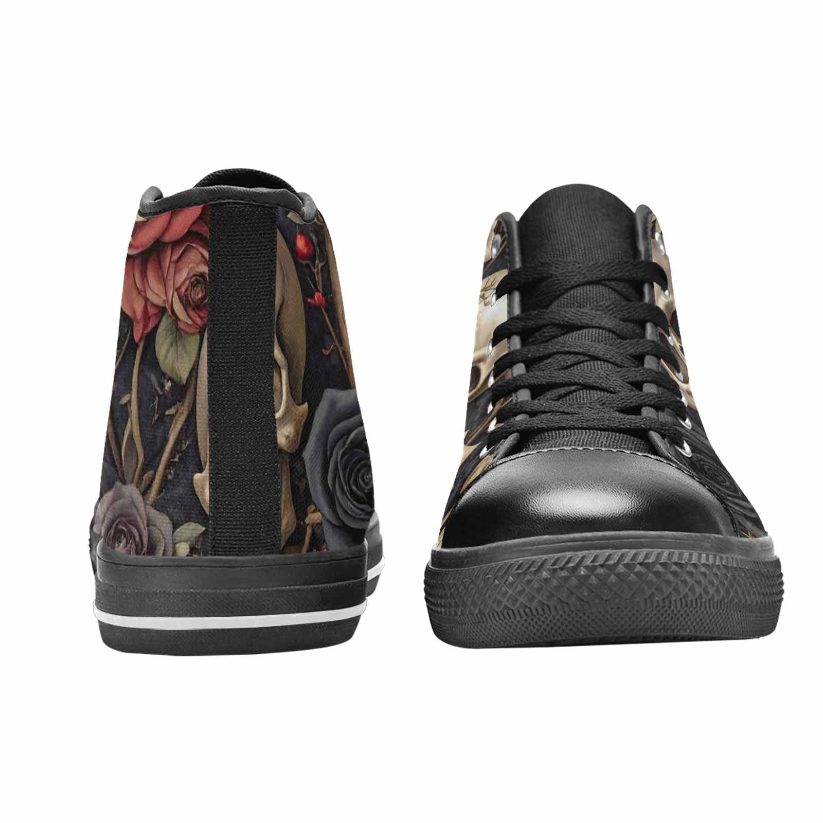 MEN'S Skulls - Roses High Top Canvas Vivid Custom Sneakers