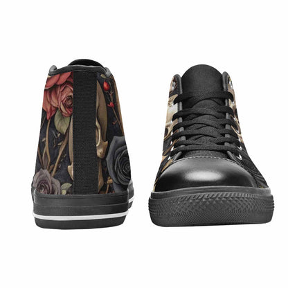 MEN'S Skulls - Roses High Top Canvas Vivid Custom Sneakers