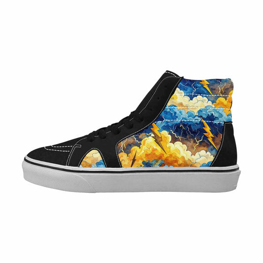 WOMEN'S Lightning Bolt High Top Canvas Wallpaper Art Custom Sneakers