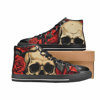 WOMEN'S Skulls Roses Bold Pen Ink High Top Canvas Y2K Sneakers