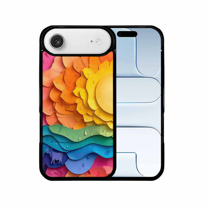 iPhone 17 Air Case — Iridescent Cow Print Sun Original Art, Original Design Phone Case